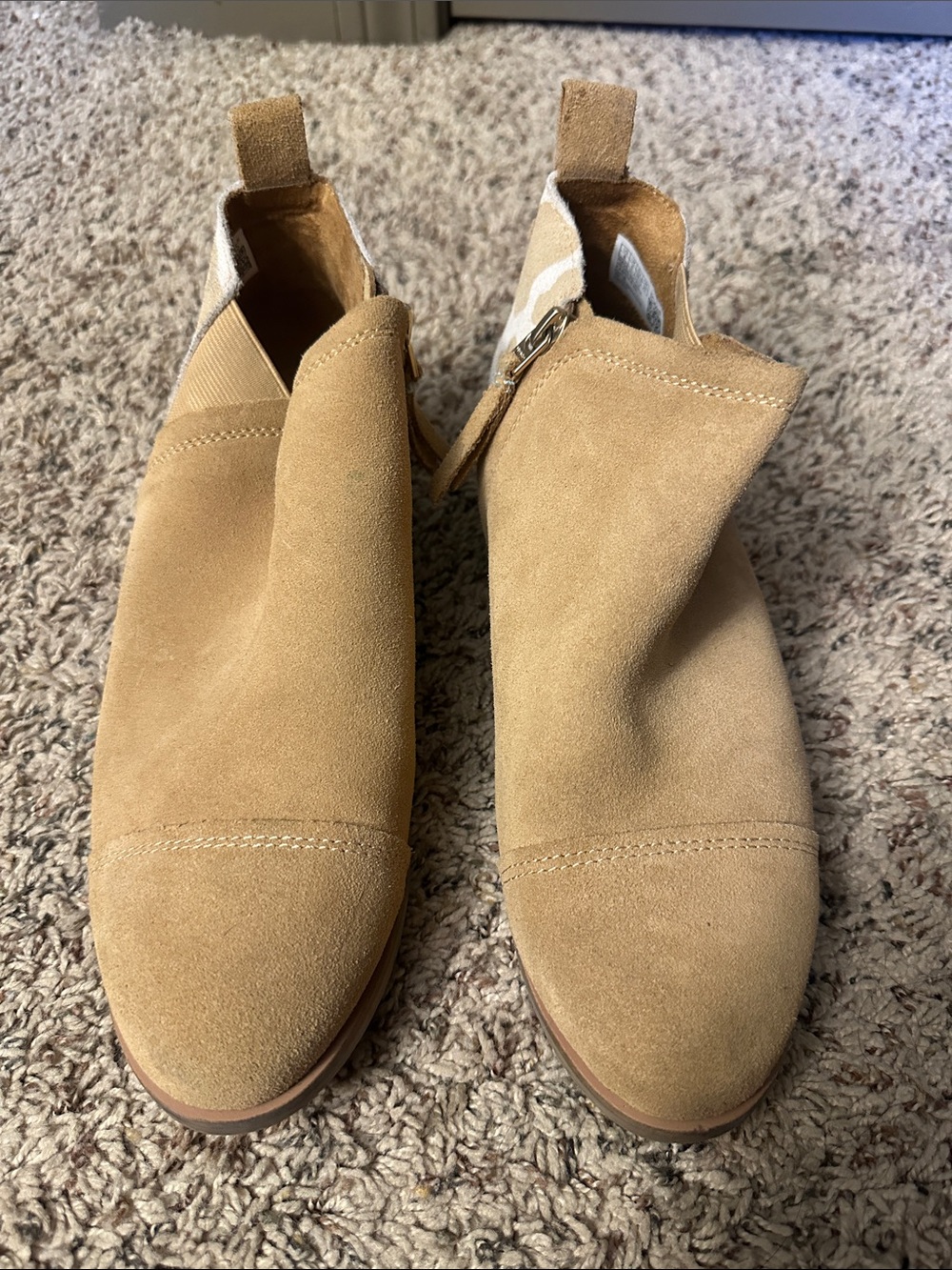 Toms Women’s Suede Ankle Booties in Light Brown